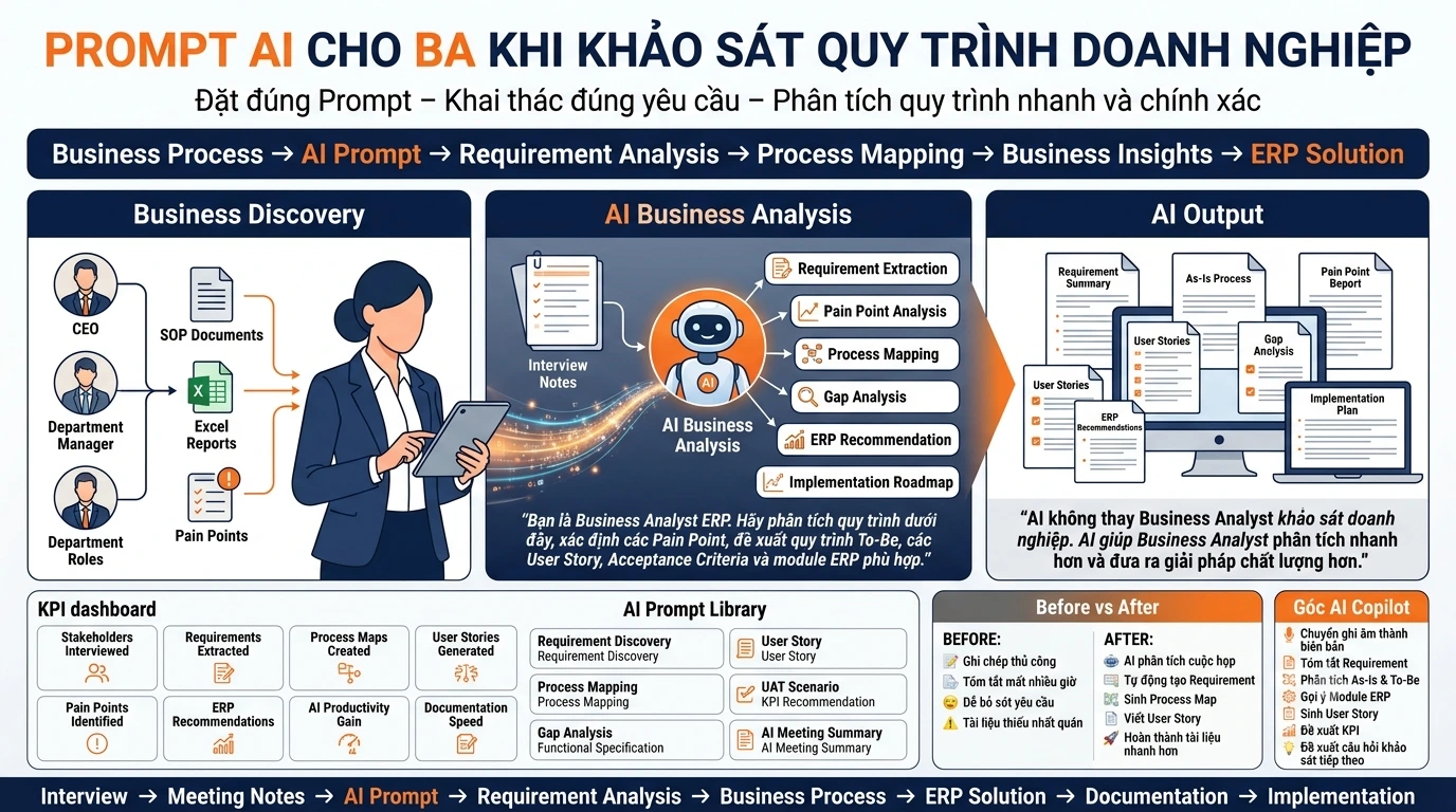 Prompt AI cho BA khi khảo sát quy trình doanh nghiệp